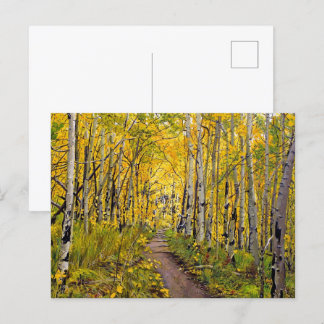 Postkarte für Herbst-Aspen-Baumbestand