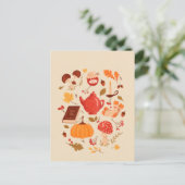 Postkarte für Herbstessenzielle Illustration (Stehend Vorderseite)