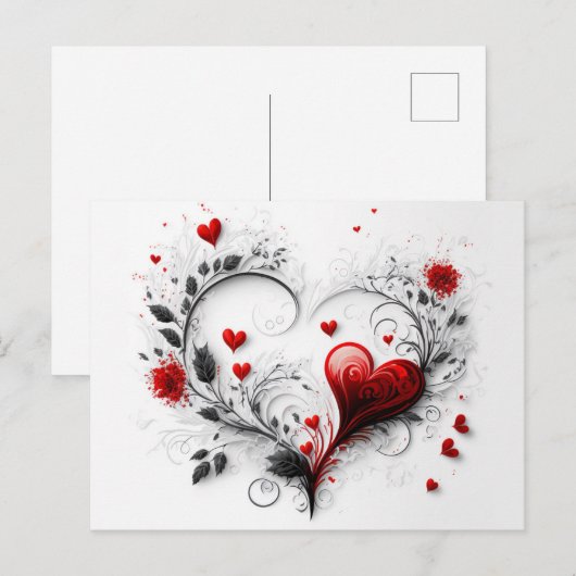 Postkarte für Herz (Vorne/Hinten)