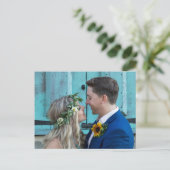 Postkarte für Hochzeiten mit 2 Fotos (Stehend Vorderseite)