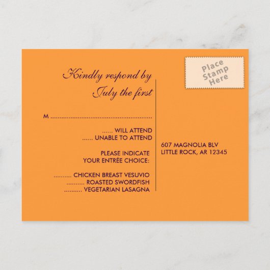 Postkarte für Hochzeitstichtag (Rückseite)