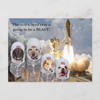 Postkarte für individuell anpassbare Astronaut-Hun
