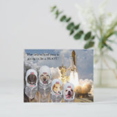 Postkarte für individuell anpassbare Astronaut-Hun (Stehend Vorderseite)