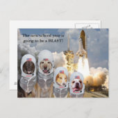 Postkarte für individuell anpassbare Astronaut-Hun (Vorne/Hinten)