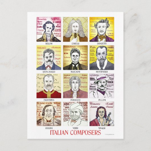 Postkarte für italienische Komponisten (Vorderseite)