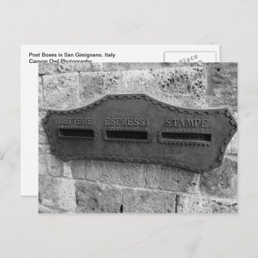 Postkarte für italienische Postboxen (Vorne/Hinten)