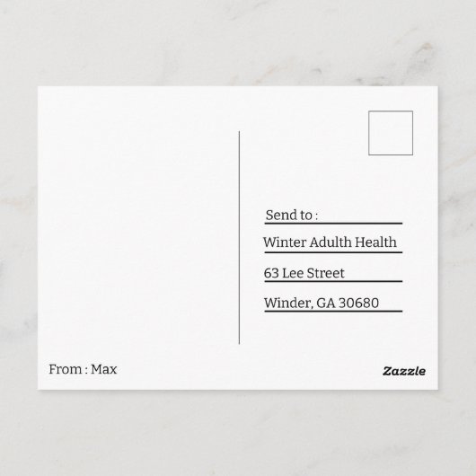 Postkarte für Japan (Rückseite)