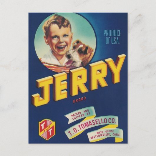 Postkarte für Junge und Hund (Vorderseite)