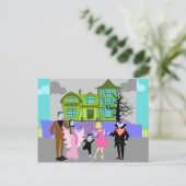 Postkarte für klassische Fernsehmonster (Stehend Vorderseite)