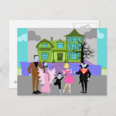 Postkarte für klassische Fernsehmonster (Vorne/Hinten)