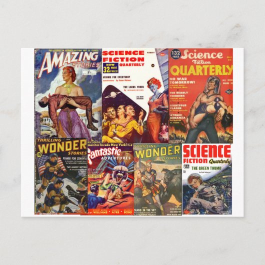 Postkarte für klassische Science Fiction (Vorderseite)