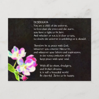Postkarte für kosmische Blüten von DESIDERATA