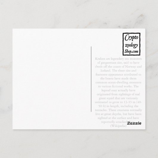 Postkarte für Kraken-Angriff (Rückseite)