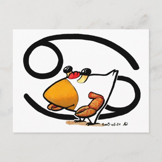 Postkarte für Krebshähnchen (Vorderseite)