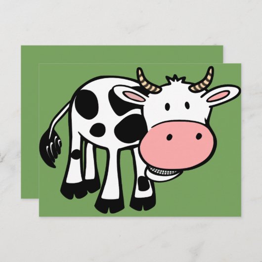 Postkarte für Kuh (Vorne/Hinten)