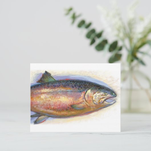 Postkarte für Lachs (Stehend Vorderseite)