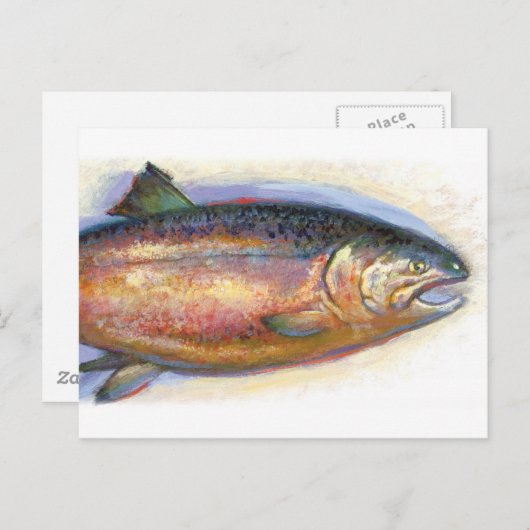 Postkarte für Lachs (Vorne/Hinten)
