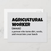 Postkarte für Landarbeiter - Funny Definition (Vorne/Hinten)