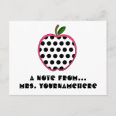 Postkarte für Lehrer - Polka Dot Apple (Vorderseite)