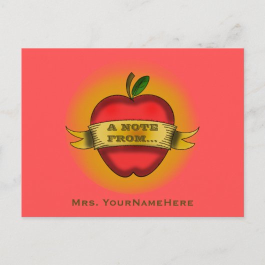 Postkarte für Lehrer - Vintage Apple Tattoo (Vorderseite)