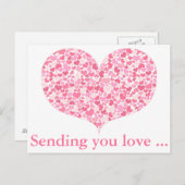 Postkarte für Liebe / rosa Herz (Vorne/Hinten)