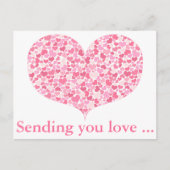 Postkarte für Liebe / rosa Herz (Vorderseite)