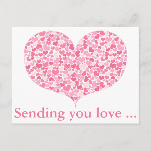 Postkarte für Liebe / rosa Herz (Vorderseite)