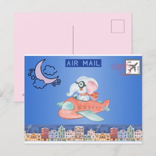 Postkarte für Luftpost (Vorne/Hinten)