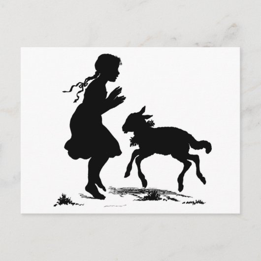 Postkarte für Mädchen und Lämmer (Vorderseite)