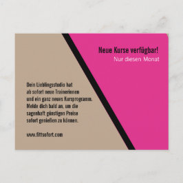 Postkarte für Mailings Fitness Studio und Trainer