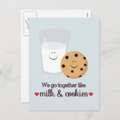 Postkarte für Milch und Cookie (Vorne/Hinten)