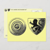 Postkarte für mittelalterliche Schilde (Vorne/Hinten)