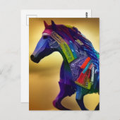 Postkarte für Mixed-Media-Pferde (Vorne/Hinten)