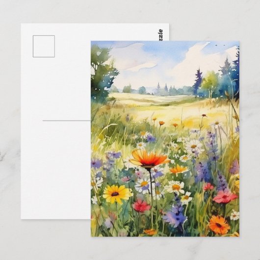 Postkarte für Mohnfelder (Vorne/Hinten)