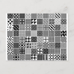 Postkarte für monochrome geometrische Muster