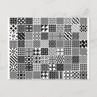 Postkarte für monochrome geometrische Muster