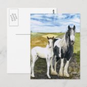 Postkarte für Mutter und Fohlen (Vorne/Hinten)