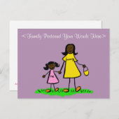 Postkarte für Mutter und Tochter Familie (Vorne/Hinten)