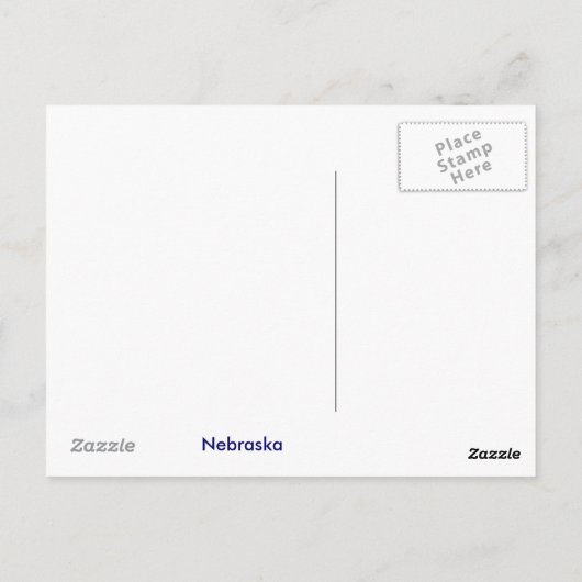 Postkarte für Nebraska (Rückseite)
