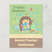 Postkarte für niedliche Igel/Lehrer (Vorderseite)