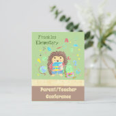 Postkarte für niedliche Igel/Lehrer (Stehend Vorderseite)