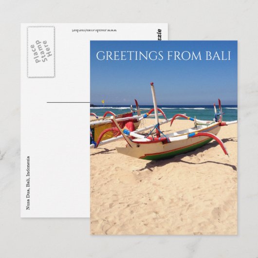 Postkarte für Nusa dua-Boote (Vorne/Hinten)