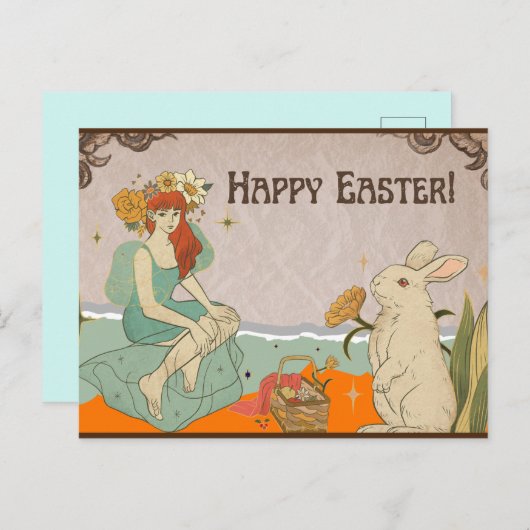 Postkarte für Ostern (Vorne/Hinten)