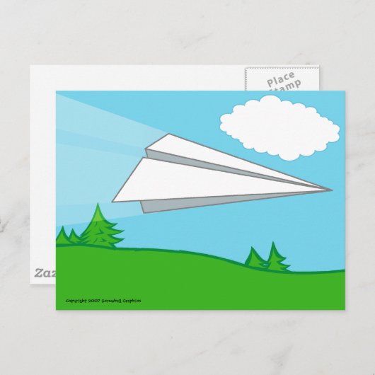 Postkarte für Papierflugzeuge (Vorne/Hinten)