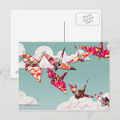 Postkarte für Papierkran (Vorne/Hinten)