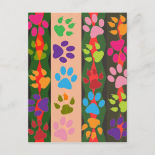 Postkarte für Paw Prints