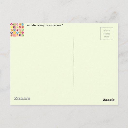 Postkarte für Paw Prints (Rückseite)