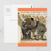 Postkarte für Persische Elefanten (Vorne/Hinten)