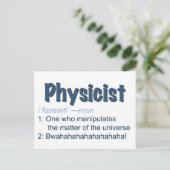 Postkarte für Physiker - blau und weiß (Stehend Vorderseite)