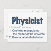 Postkarte für Physiker - blau und weiß (Vorne/Hinten)